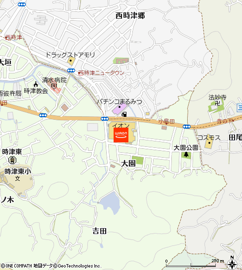 イオン時津店付近の地図